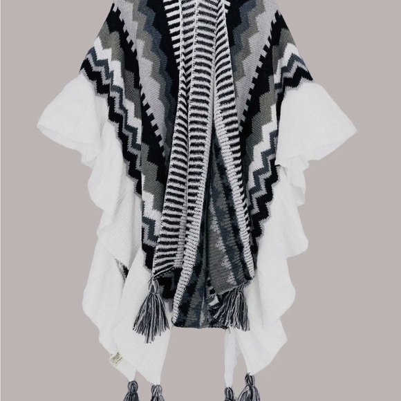 Crocheted Ruffled Ruana - Picture 2 of 3